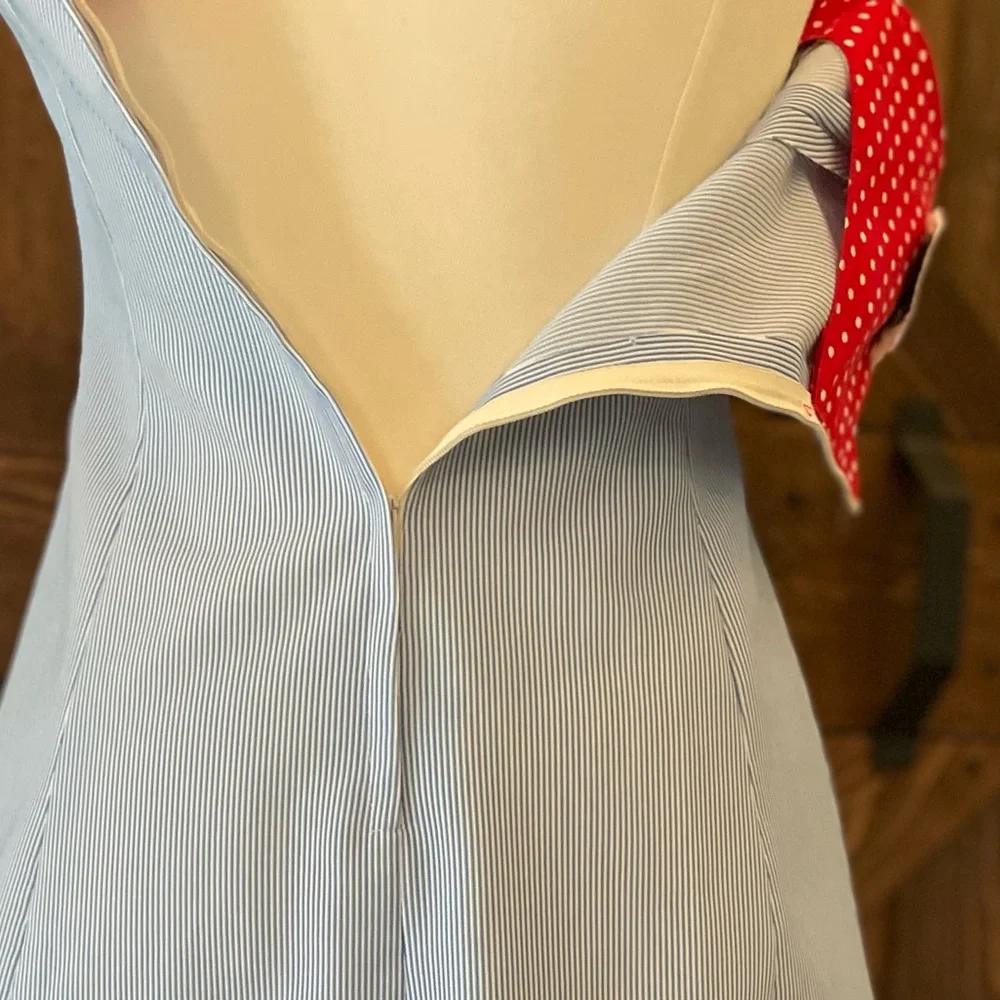 ⚓️Adorable blue striped vintage dress w/brass button front⚓️ - Picture 6 of 11